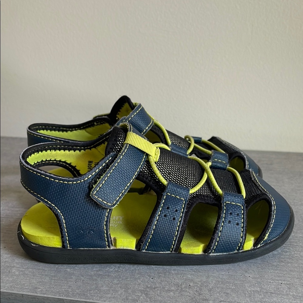 Kids Blue and Yellow Sandals see Kai run